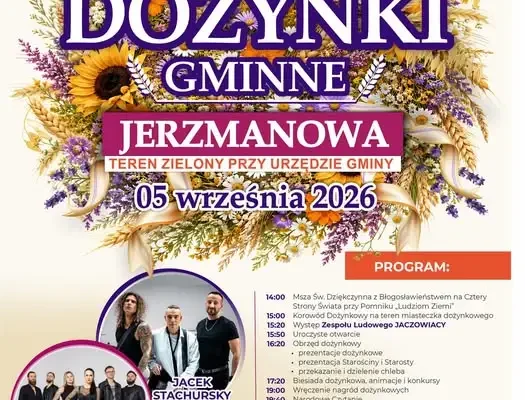 Dożynki Gminy Jerzmanowa 2026 – święto plonów, muzyka i pomoc dla Oskara