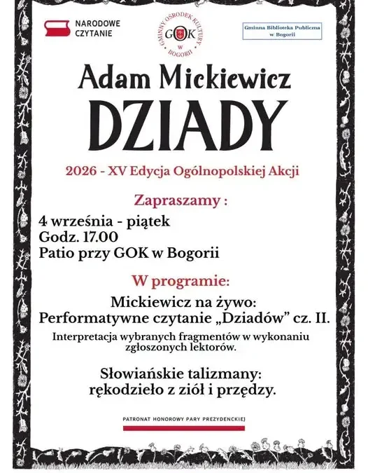 Narodowe Czytanie 2026 w GOK – sprawdź godziny otwarcia