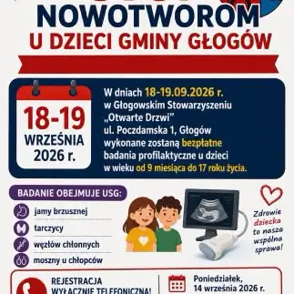 Bezpłatne badania USG dla dzieci z Gminy Głogów – 18 i 19 września