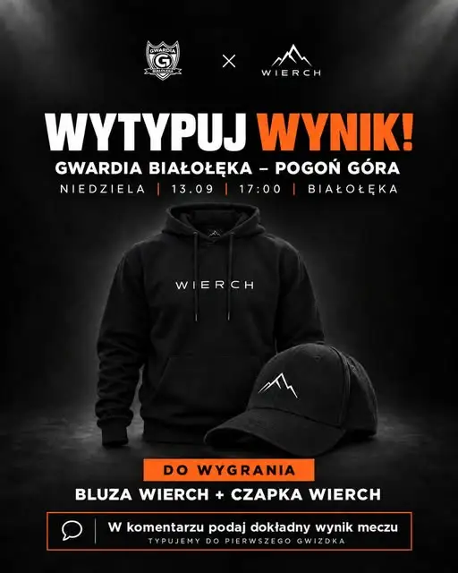 GWARDIA Białołęka nawiązuje współpracę z marką Wierch. Konkurs z nagrodami przed niedzielnym meczem