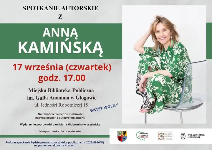 Spotkanie autorskie z Anną Kamińską w Głogowie