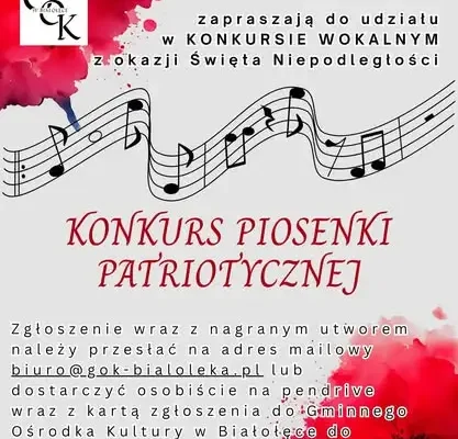 Konkurs piosenki patriotycznej w Gminie Pęcław – zgłoszenia do 30 października