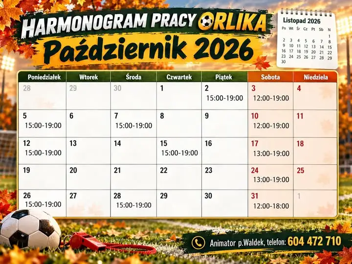 Animator Orlika w Serbach zaprasza na październikowe zajęcia sportowe