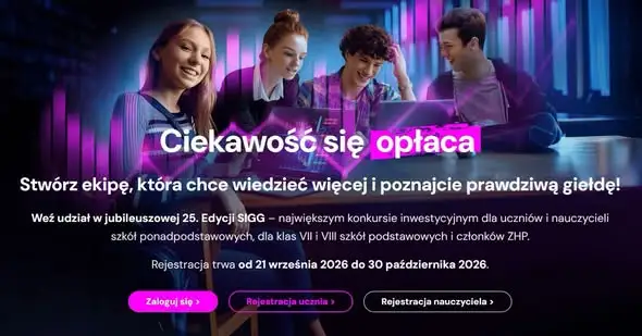 Szkolna Internetowa Gra Giełdowa – XXV edycja. Zapisy do 30 października