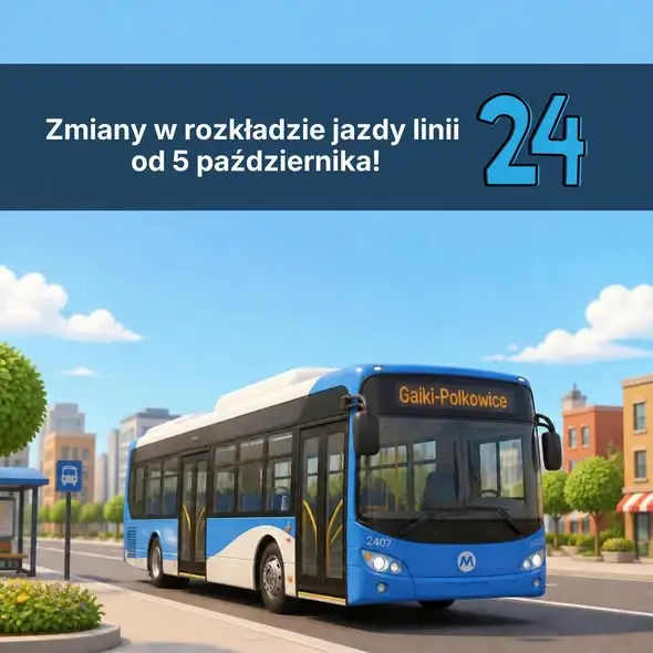 Nowy rozkład jazdy linii 24 Polkowice – Gaiki od 5 października