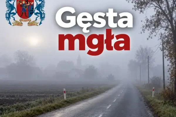 Gęsta mgła nad powiatem głogowskim – IMGW ostrzega do niedzielnego poranka
