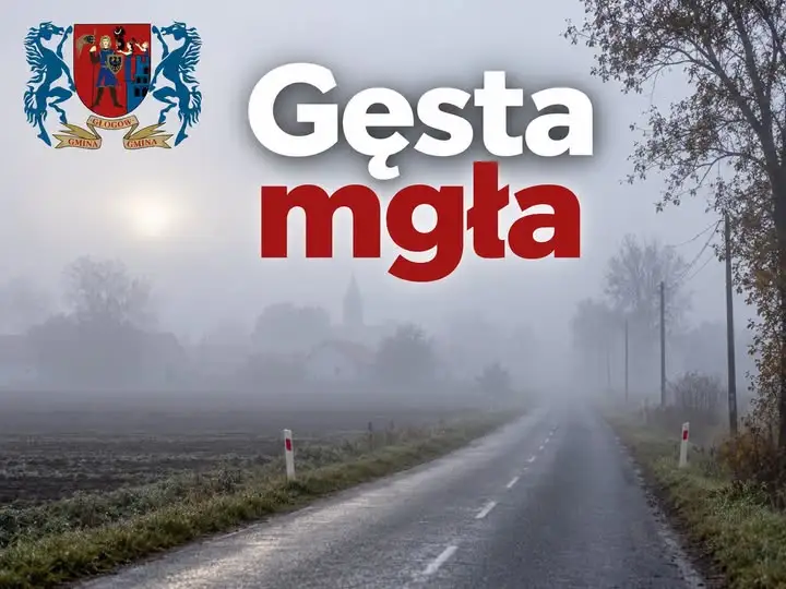 Gęsta mgła nad powiatem głogowskim – IMGW ostrzega do niedzielnego poranka