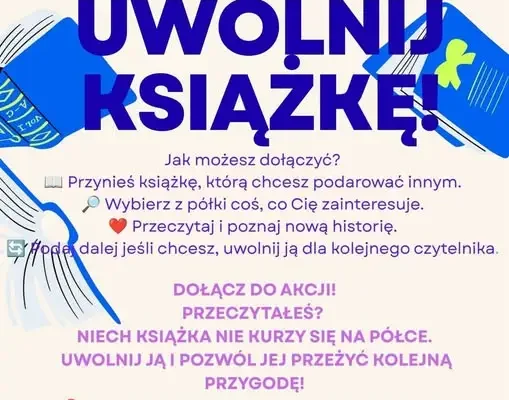 „Uwolnij książkę” – szkolna biblioteka zachęca do dzielenia się lekturami