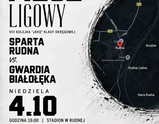 Gwardia Białołęka zagra w Rudnej ze Spartą w VIII kolejce ligi okręgowej