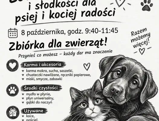 Zbiórka dla zwierząt w ZSTiO – 8 października pomóż psom i kotom