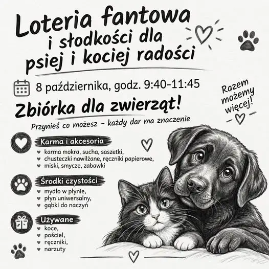 Zbiórka dla zwierząt w ZSTiO – 8 października pomóż psom i kotom