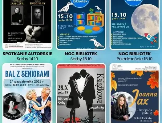 Noc Bibliotek, Bal Seniorów i spotkania autorskie – sprawdź harmonogram wydarzeń w Gminie Głogów