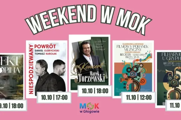 Weekend pełen kultury w Głogowie – koncerty, spektakle i familijne atrakcje w MOK