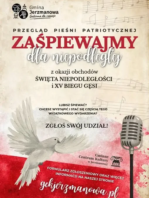 Przegląd Pieśni Patriotycznej w Jerzmanowej – zaśpiewaj dla Niepodległej