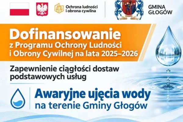 Gmina Głogów buduje awaryjne ujęcia wody dzięki dotacji z Programu Ochrony Ludności