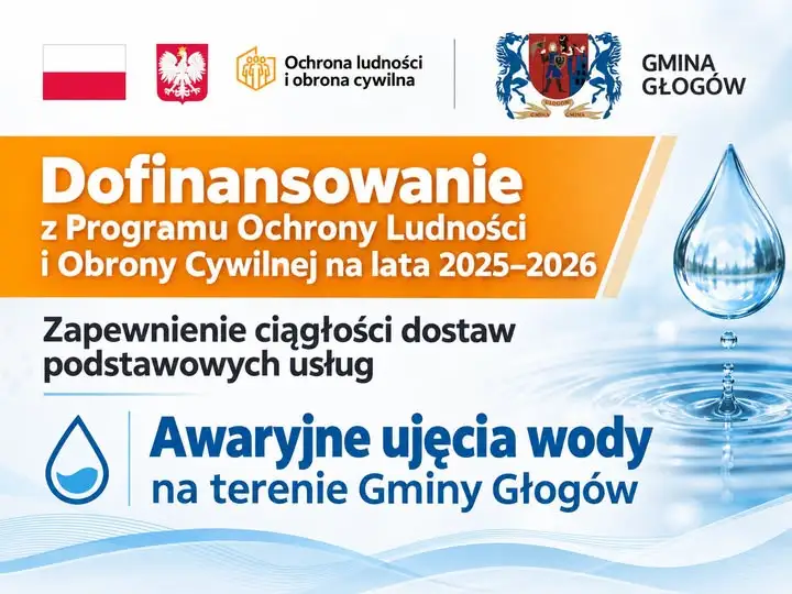 Gmina Głogów buduje awaryjne ujęcia wody dzięki dotacji z Programu Ochrony Ludności