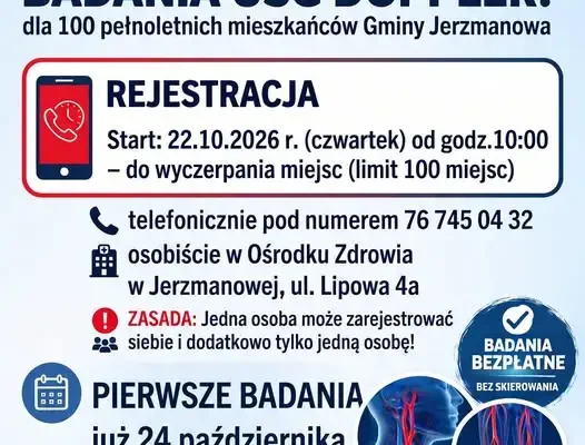 Bezpłatne USG Doppler w Gminie Jerzmanowa – ruszają zapisy