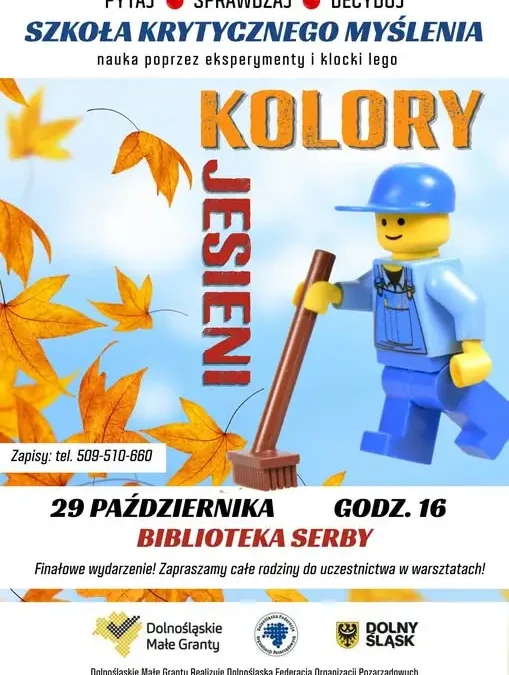 Warsztaty LEGO „Kolory jesieni” w bibliotece w Serbach – zapisy trwają