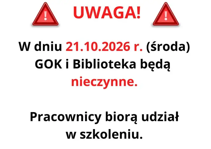 GOK i Biblioteka w Białołęce nieczynne 21 października – szkolenie pracowników