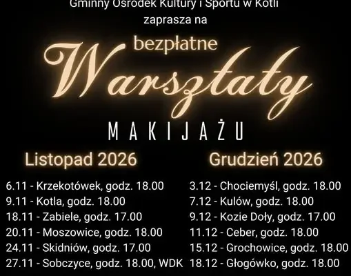 Bezpłatne warsztaty makijażu w Gminie Kotla – zapisy u sołtysów