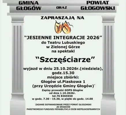 Jesienne Integracje 2026: mieszkańcy gminy Głogów wspólnie w teatrze