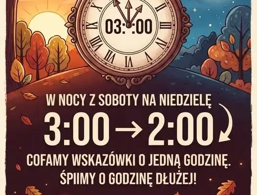 Zmiana czasu na zimowy – dziś w nocy cofamy zegarki